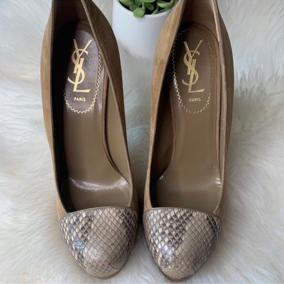 YSL Yves Saint Laurent TribToo Python Cap Toe 105 - Picture 14 of 14